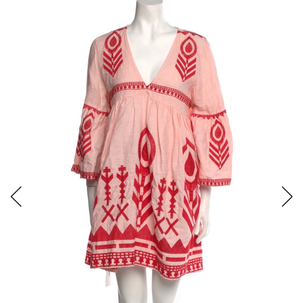 Elegant Pink and Red Mini Dress